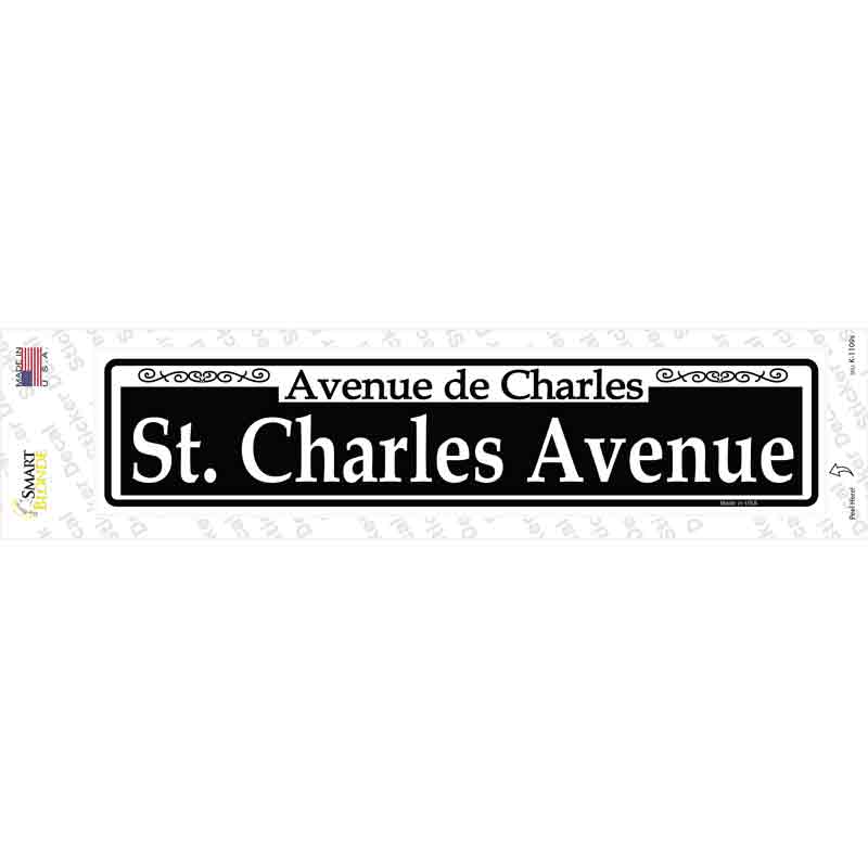 K-1109s-M St. Charles Ave Novelty Narrow Sticker Decal, Medium