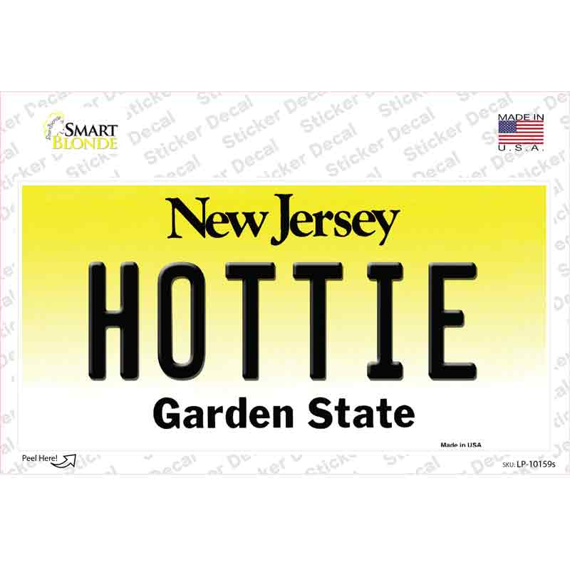 LP-10159s-M Hottie   Jersey Novelty Sticker Decal, Medium