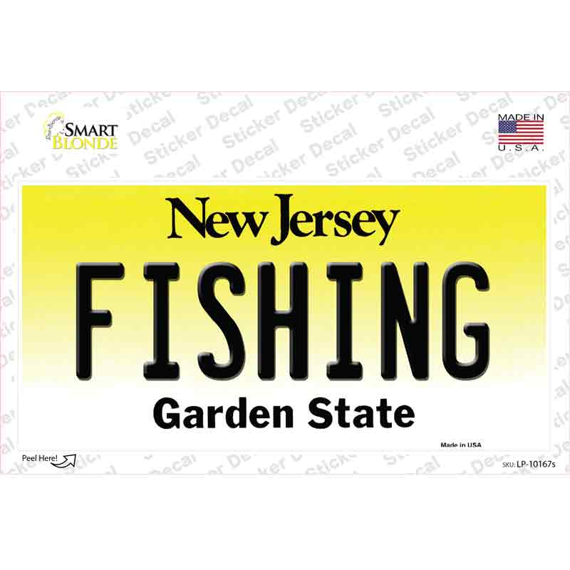 LP-10167s-M Fishing   Jersey Novelty Sticker Decal, Medium