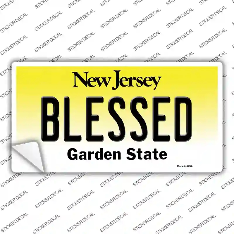 LP-10174s-L Blessed   Jersey Novelty Sticker Decal, Large