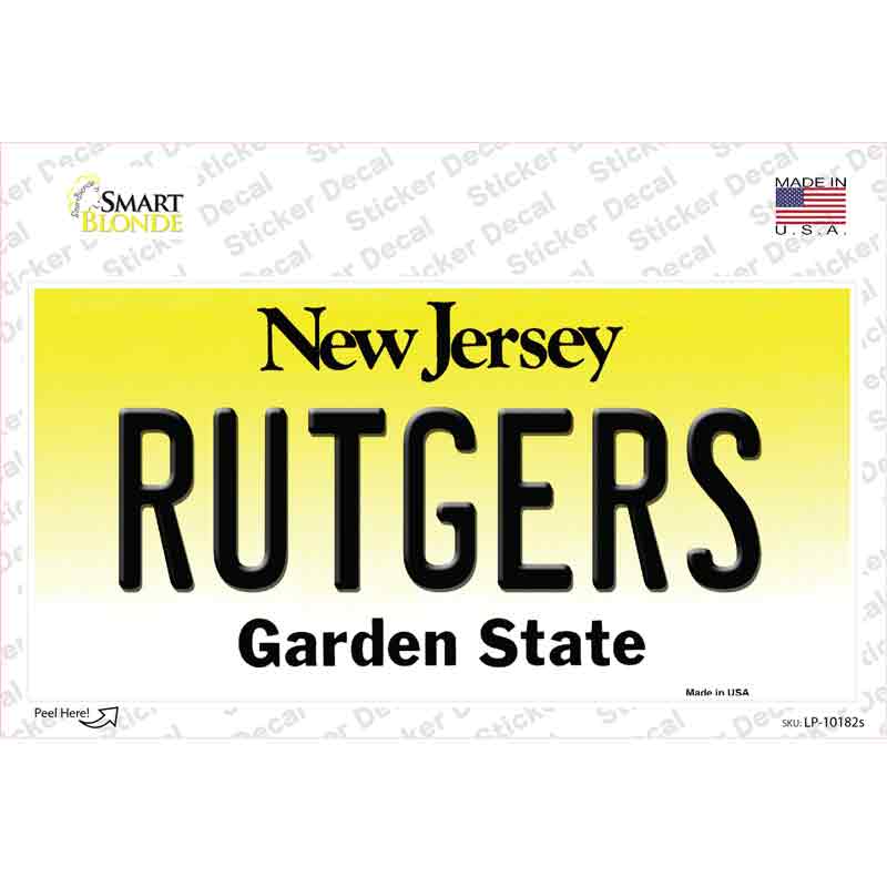 LP-10182s-M Rutgers   Jersey Novelty Sticker Decal, Medium
