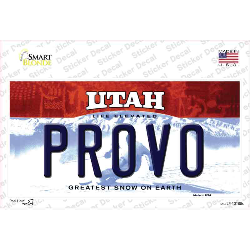 LP-10188s-M Provo Utah Novelty Sticker Decal, Medium