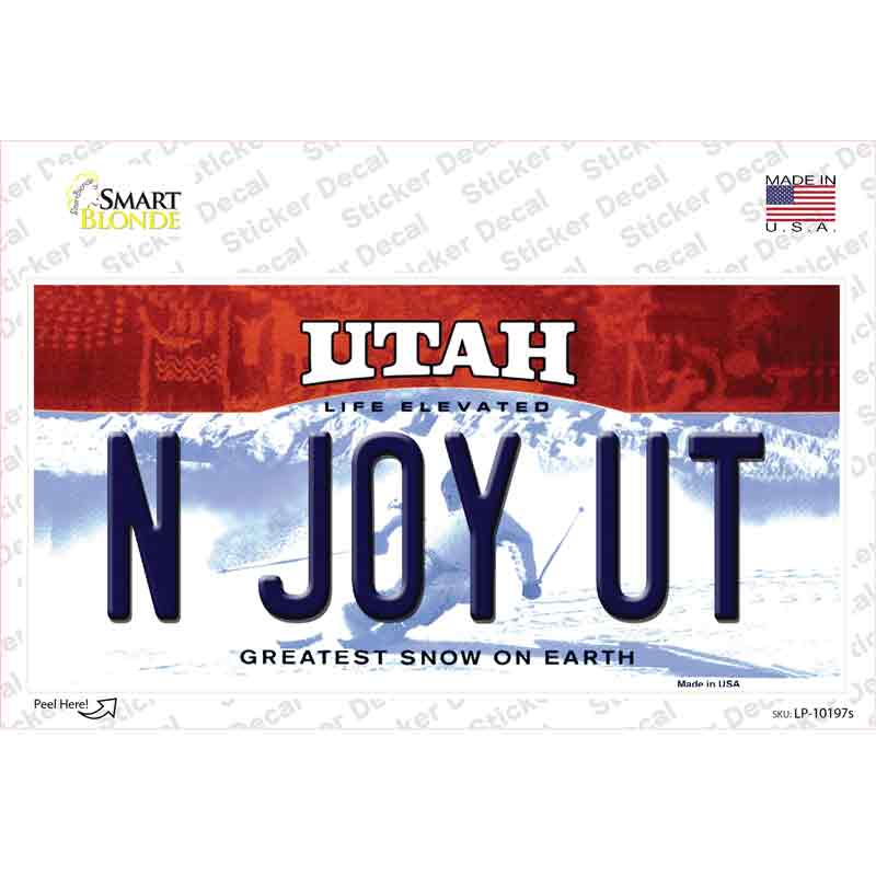 LP-10197s-M N Joy UT Utah Novelty Sticker Decal, Medium