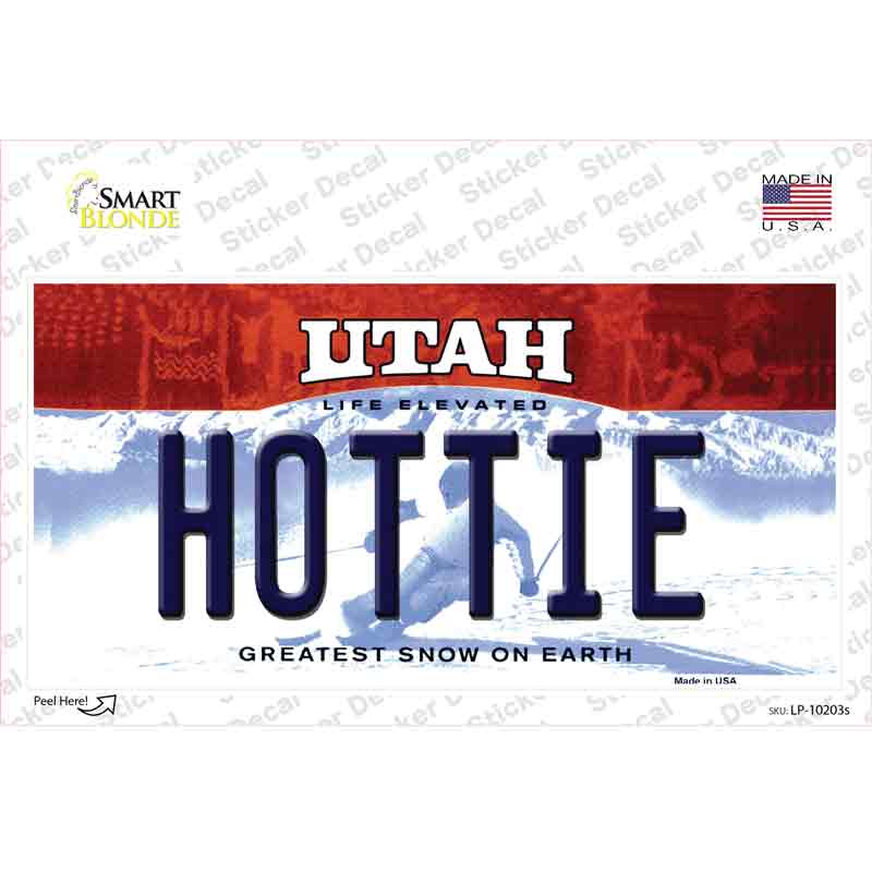 LP-10203s-M Hottie Utah Novelty Sticker Decal, Medium