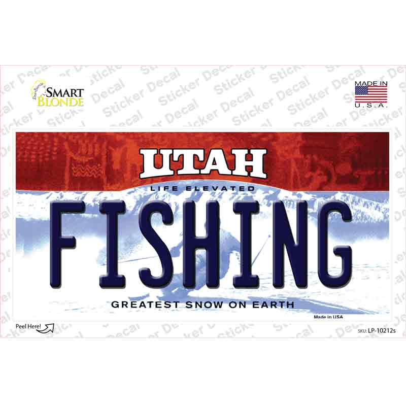 LP-10212s-M Fishing Utah Novelty Sticker Decal, Medium