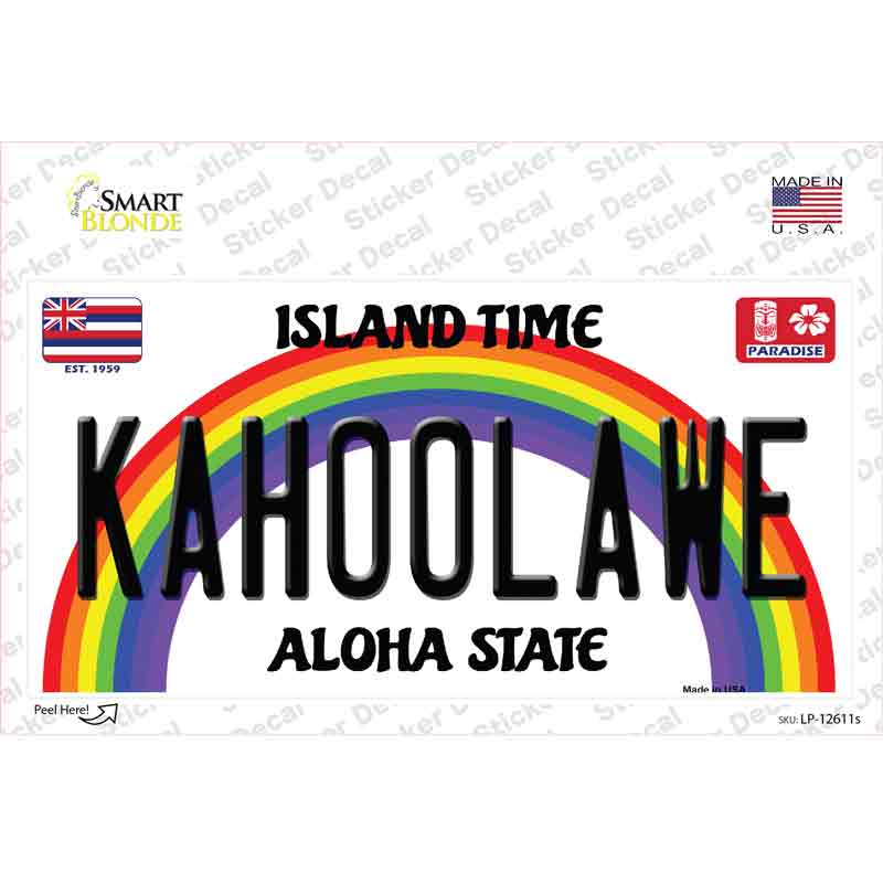 LP-12611s-M Kahoolawe Hawaii Novelty Sticker Decal, Medium