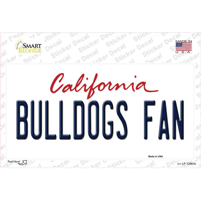 LP-12663s-M Bulldogs Fan Novelty Sticker Decal, Medium