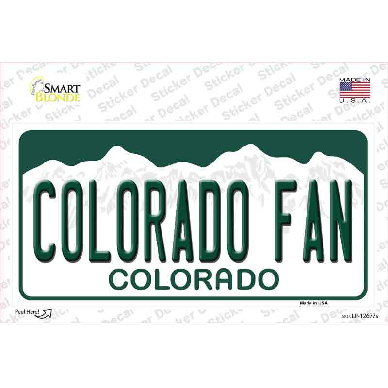LP-12677s-M Colorado Fan Novelty Sticker Decal, Medium