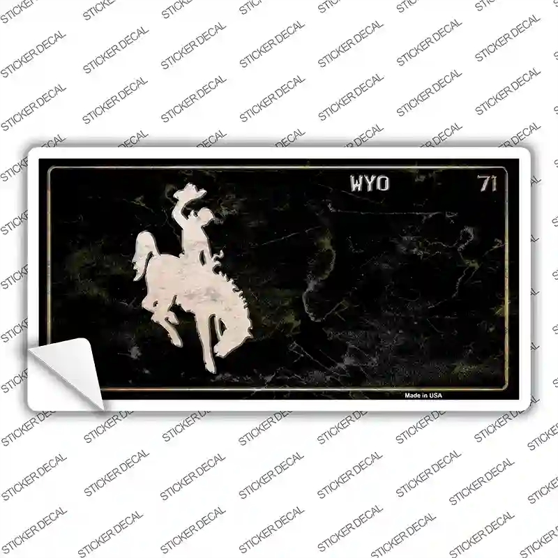 LP-11931s-XL Wyoming Black Rusty Novelty Sticker Decal, Extra Large