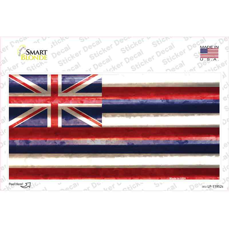 LP-11952s-M Hawaii Corrugated Flag Novelty Sticker Decal, Medium