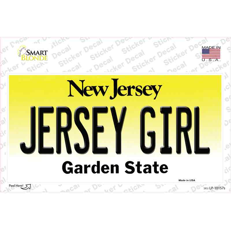 LP-10157s-M Jersey Girl   Jersey Novelty Sticker Decal, Medium