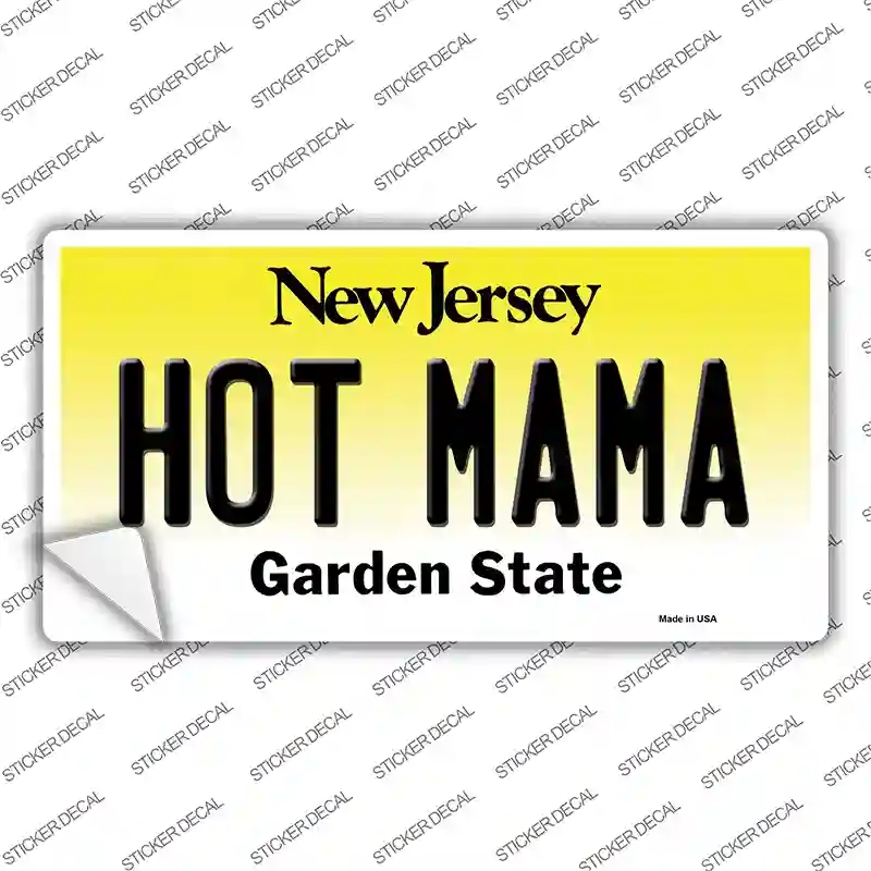 LP-10163s-S Hot Mama   Jersey Novelty Sticker Decal, Small