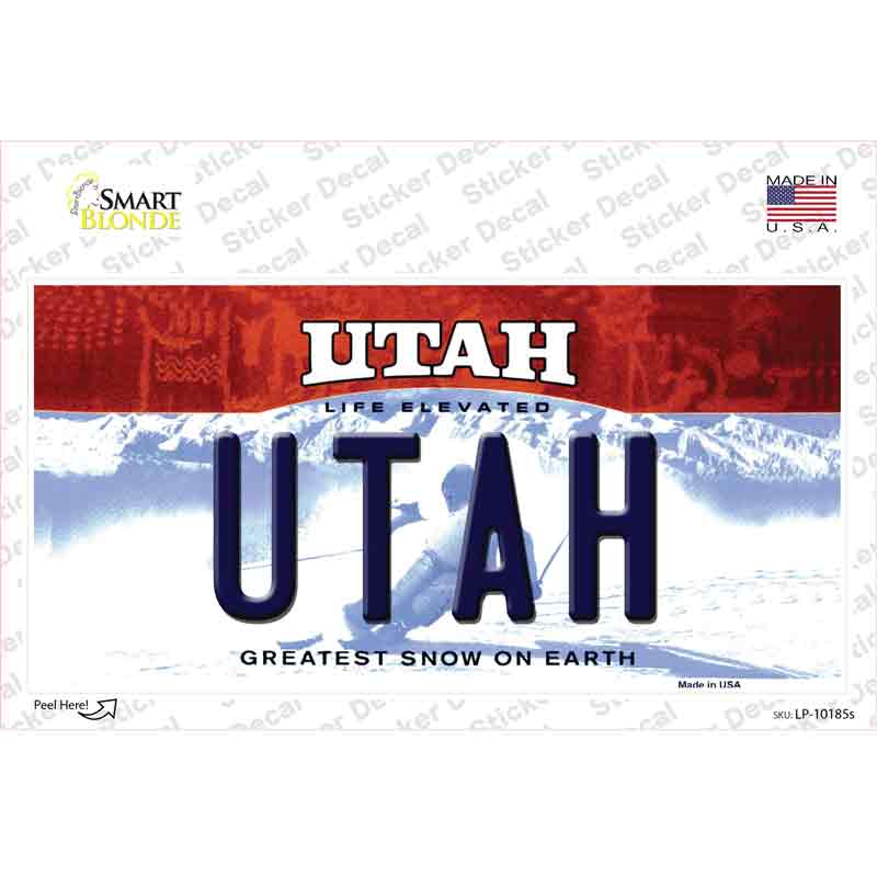 LP-10185s-M Utah Novelty Sticker Decal, Medium