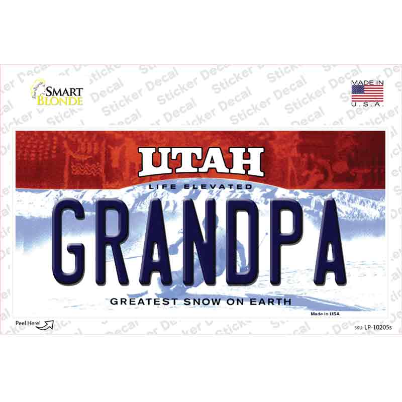 LP-10205s-M Grandpa Utah Novelty Sticker Decal, Medium
