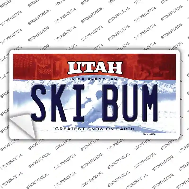 LP-10206s-S Ski Bum Utah Novelty Sticker Decal, Small