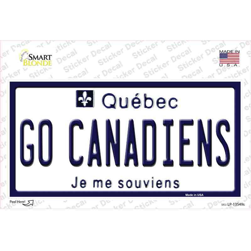LP-13549s-M Go Canadiens Novelty Sticker Decal, Medium