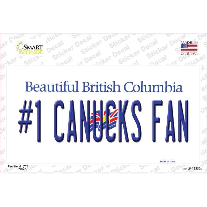 LP-13552s-M Number 1 Canucks Fan Novelty Sticker Decal, Medium
