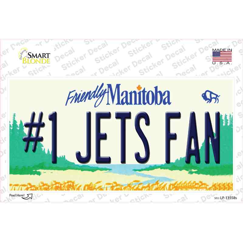 LP-13558s-M Number 1 Jets Fan Novelty Sticker Decal, Medium