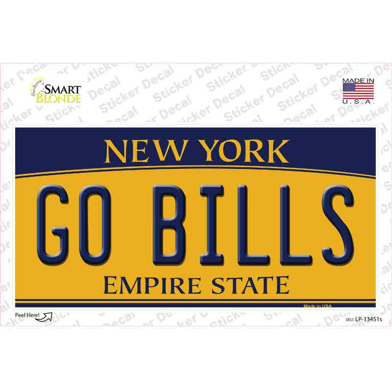 LP-13451s-M Go Bills Novelty Sticker Decal, Medium