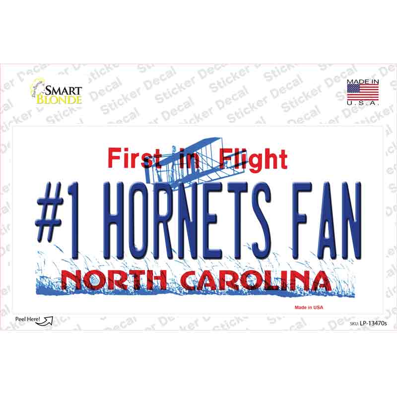 LP-13470s-M Number 1 Hornets Fan Novelty Sticker Decal, Medium