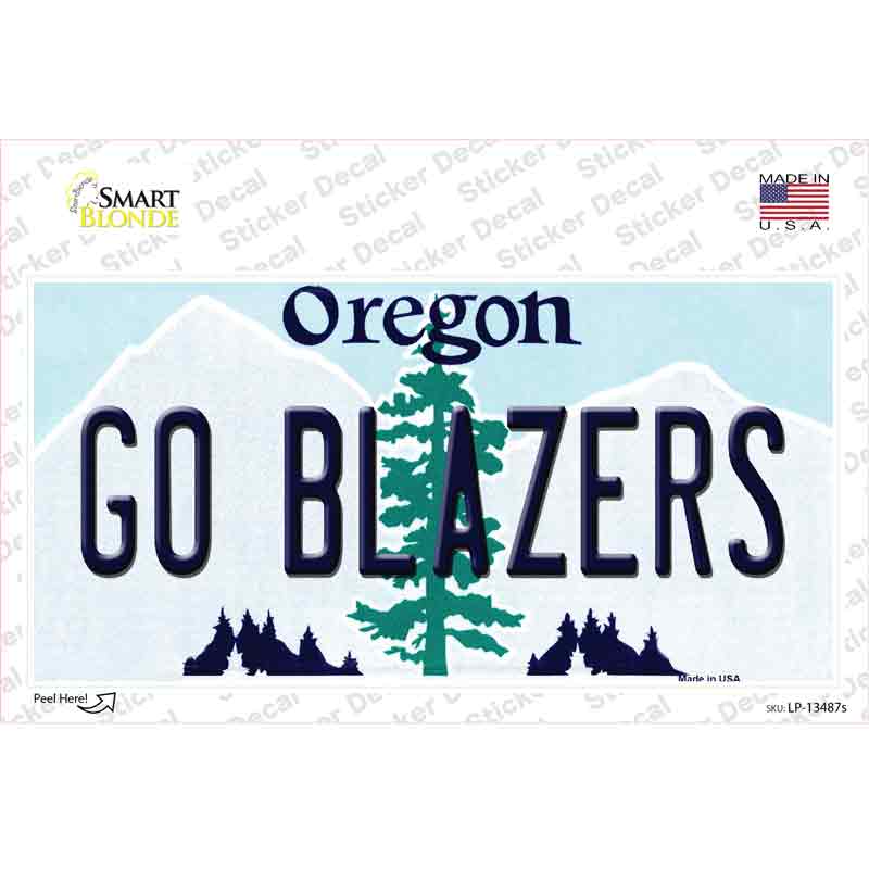 LP-13487s-M Go Blazers Novelty Sticker Decal, Medium