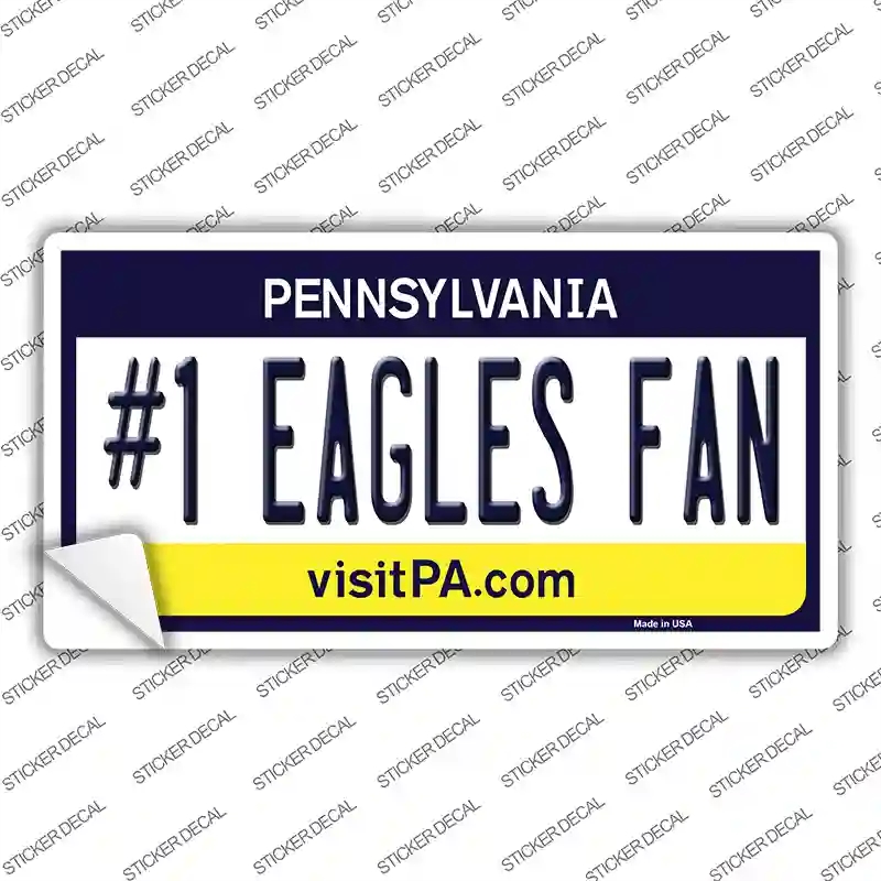 LP-13490s-XL Number 1 Eagles Fan Novelty Sticker Decal, Extra Large