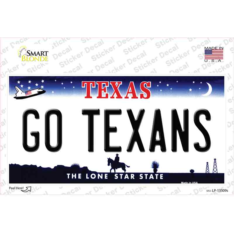 LP-13509s-M Go Texans Novelty Sticker Decal, Medium