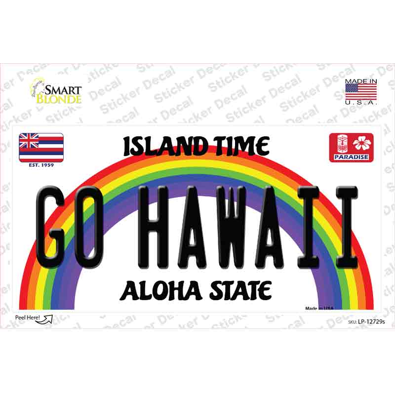 LP-12729s-M Go Hawaii Novelty Sticker Decal, Medium