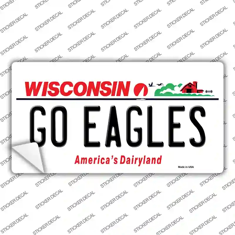 LP-13118s-L Go Eagles Wisconsin Novelty Sticker Decal, Large