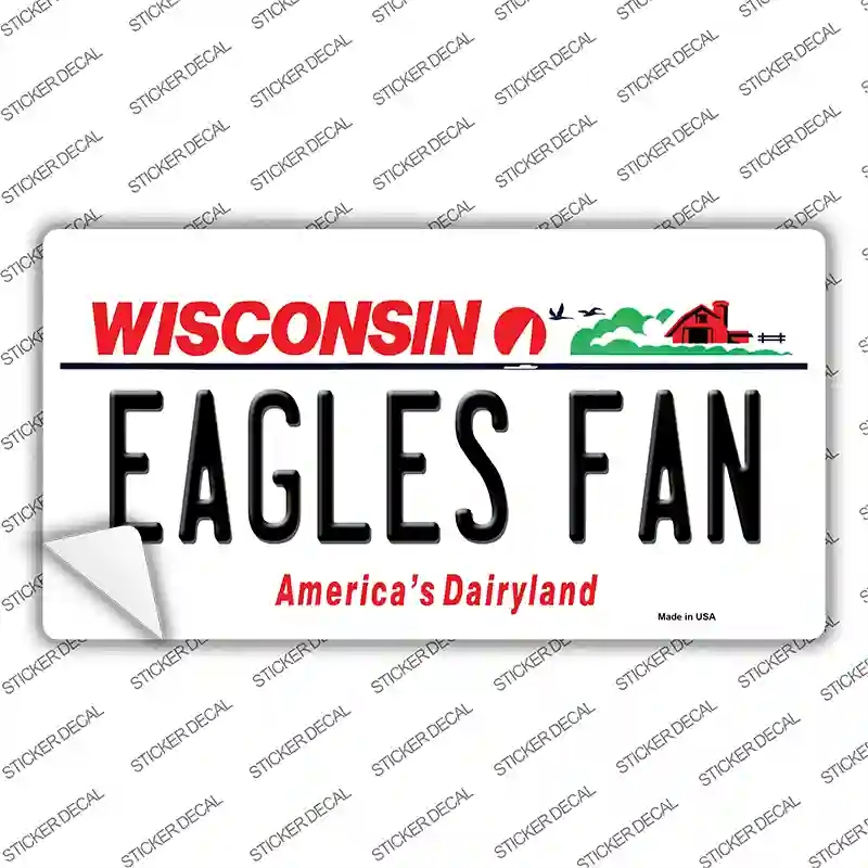 LP-13119s-S Eagles Fan Wisconsin Novelty Sticker Decal, Small