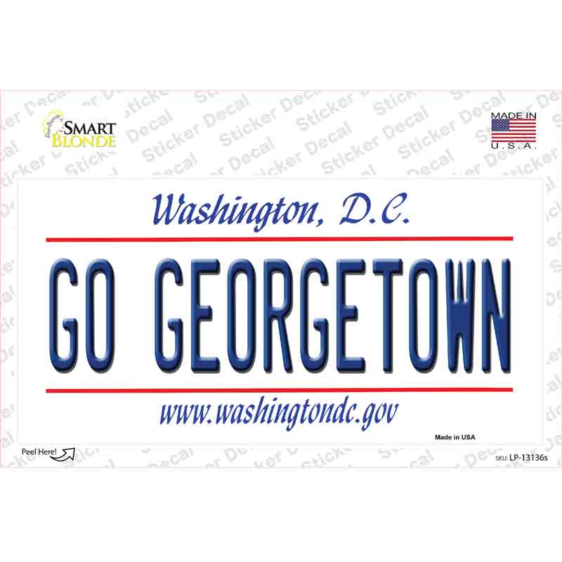 LP-13136s-M Go Georgetown Novelty Sticker Decal, Medium