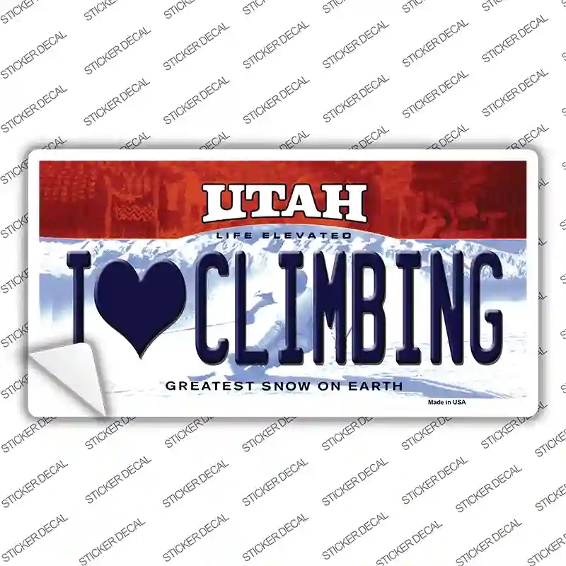 LP-10230s-XL I Love Climbing Utah Novelty Sticker Decal, Extra Large