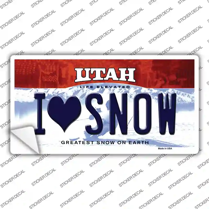 LP-10236s-L I Love Snow Utah Novelty Sticker Decal, Large