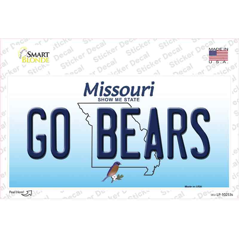 LP-10253s-M Go Bears Missouri Novelty Sticker Decal, Medium