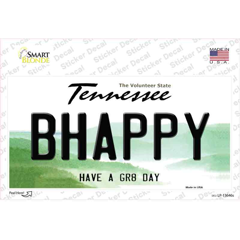 LP-13646s-M Be Happy Novelty Sticker Decal, Medium