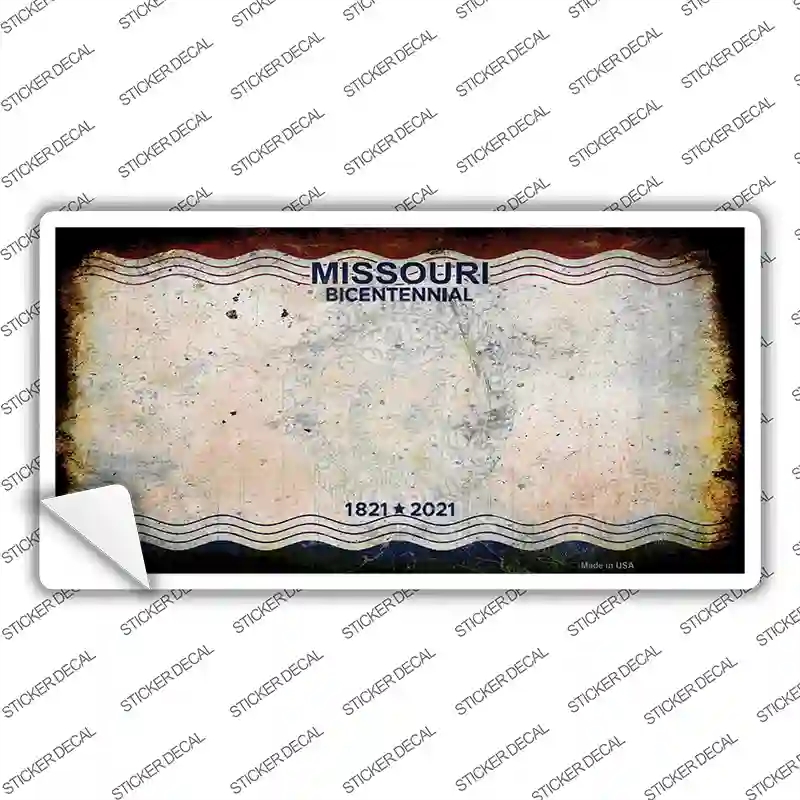 LP-13655s-L Missouri Bicentennial Rusty Blank Novelty Sticker Decal, Large