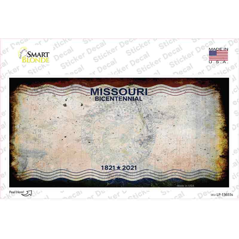 LP-13655s-M Missouri Bicentennial Rusty Blank Novelty Sticker Decal, Medium