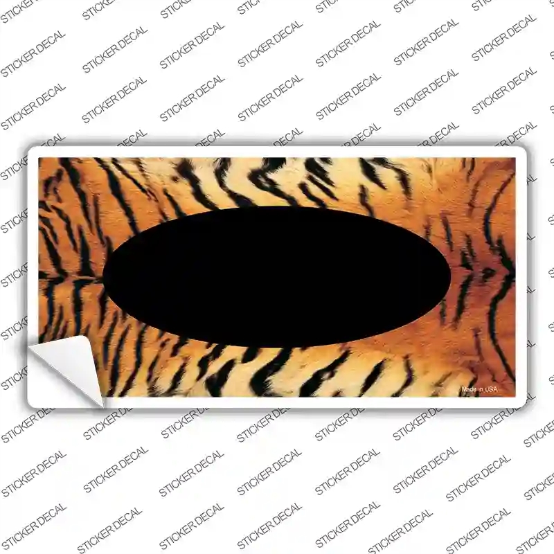 LP-1371s-S Tiger with Black Center Oval Novelty Sticker Decal, Small