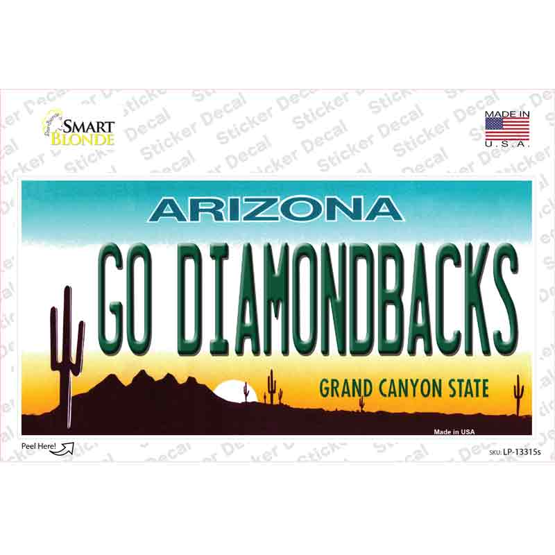 LP-13315s-M Go Diamondbacks Novelty Sticker Decal, Medium
