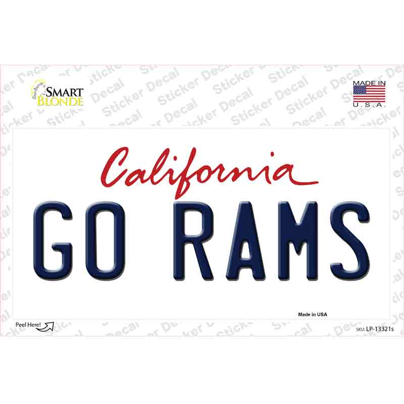 LP-13321s-M Go Rams Novelty Sticker Decal, Medium