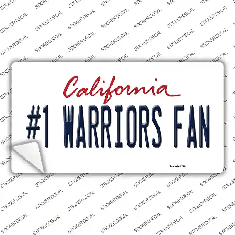 LP-13340s-L Number 1 Warriors Fan Novelty Sticker Decal, Large