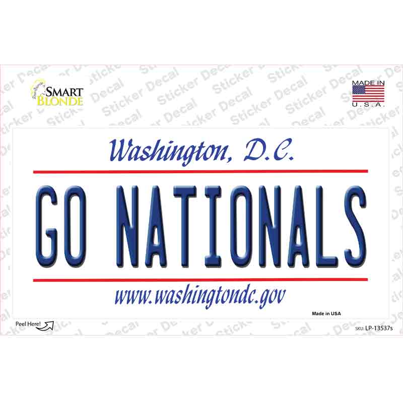 LP-13537s-M Go Nationals Novelty Sticker Decal, Medium