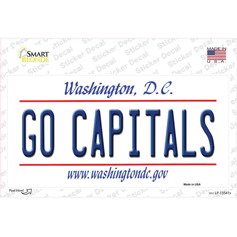 LP-13541s-M Go Capitals Novelty Sticker Decal, Medium