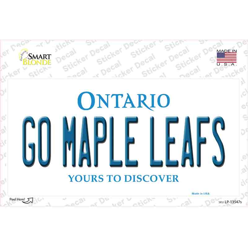 LP-13547s-M Go Maple Leafs Novelty Sticker Decal, Medium