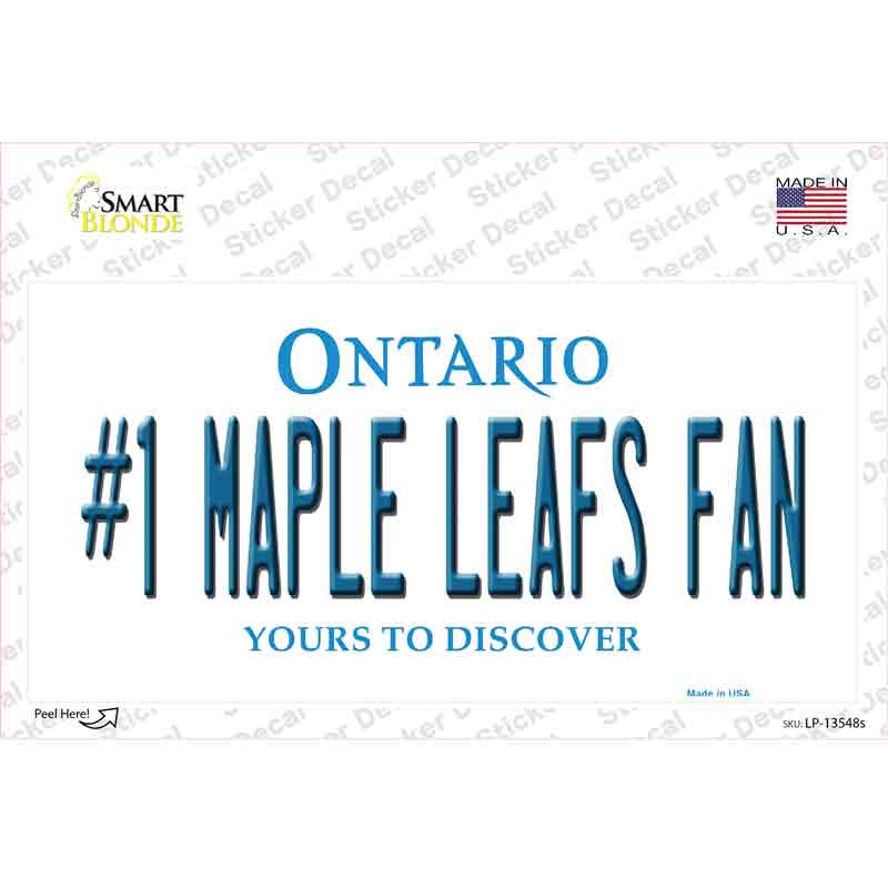 LP-13548s-M Number 1 Maple Leafs Fan Novelty Sticker Decal, Medium