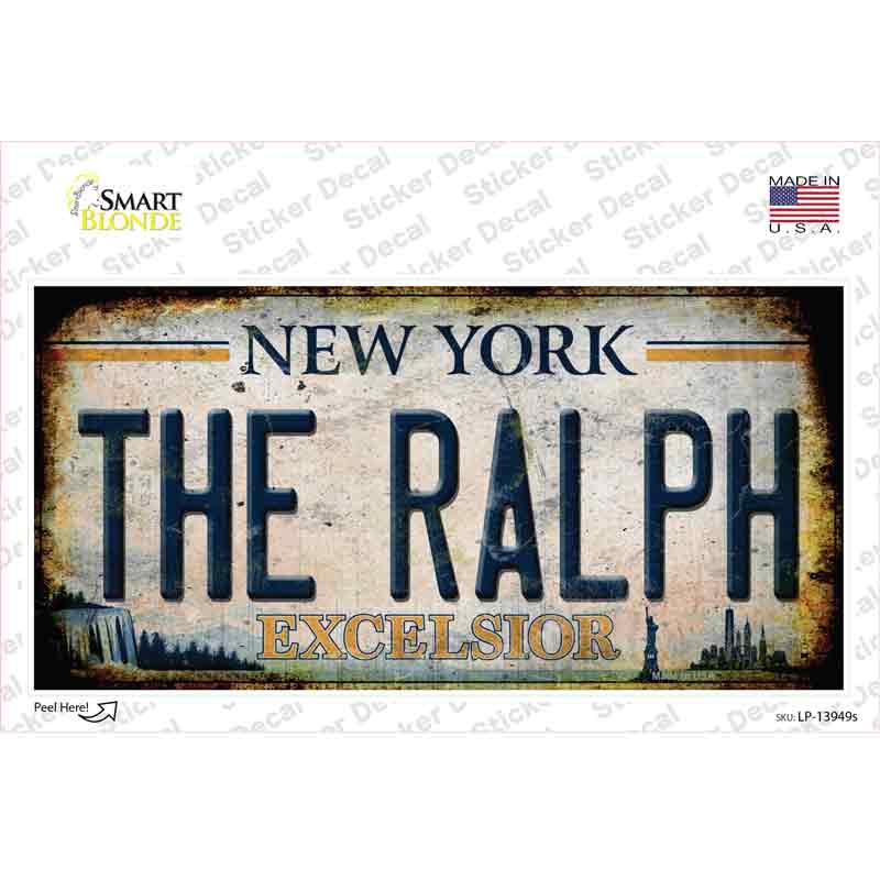LP-13949s-M The Ralph   York White Novelty Sticker Decal, Medium