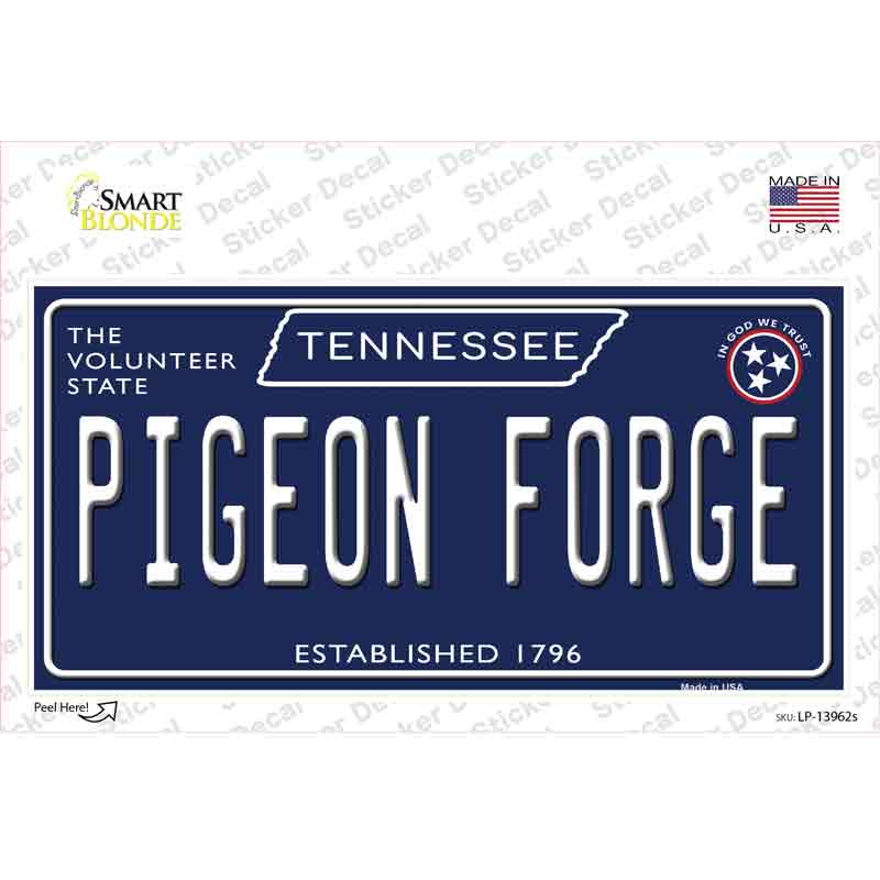 LP-13962s-M Pigeon Forge Tennessee Blue Novelty Sticker Decal, Medium