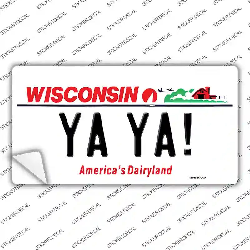 LP-13969s-L Ya Ya Wisconsin Novelty Sticker Decal, Large