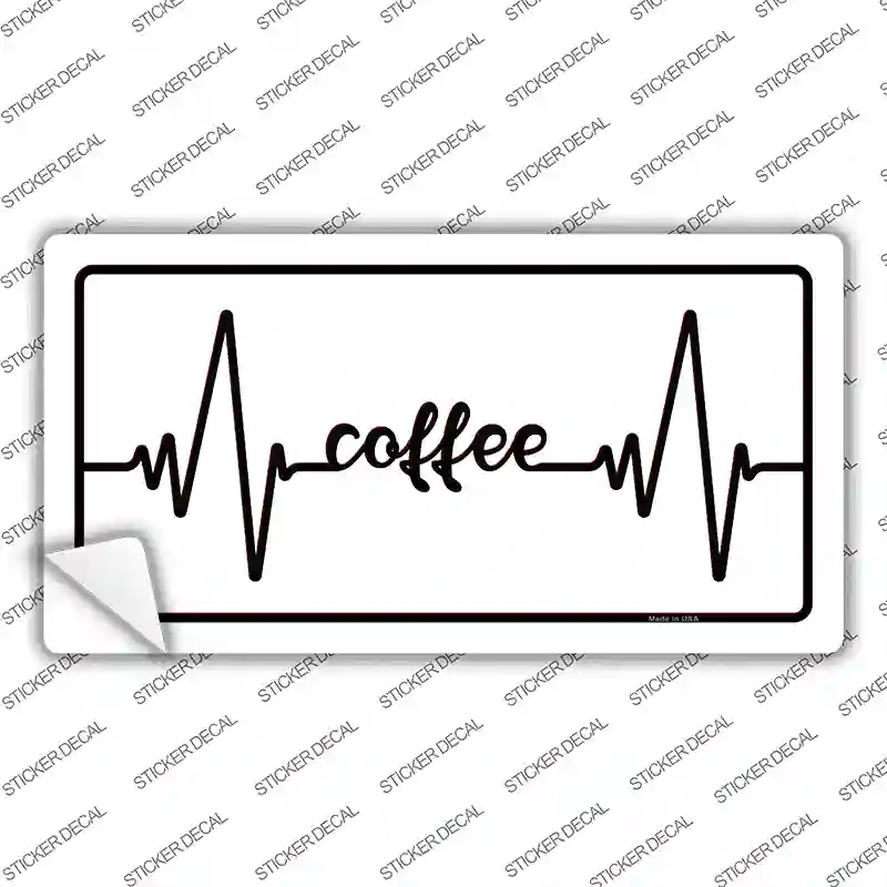 LP-13982s-S Coffee Heart Beat Novelty Sticker Decal, Small