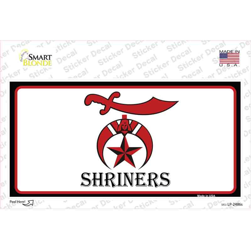 LP-2486s-M Shriners Logo Novelty Sticker Decal, Medium